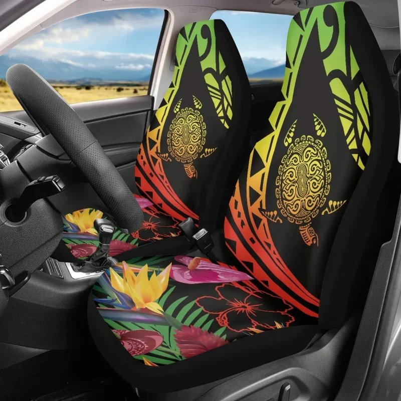 

INSTANTARTS Kanaka Maoli Sea Turtle and Hibiscus Car Vest Front Seat Cover Washable Fit Most Trucks Automobile Seats Protector