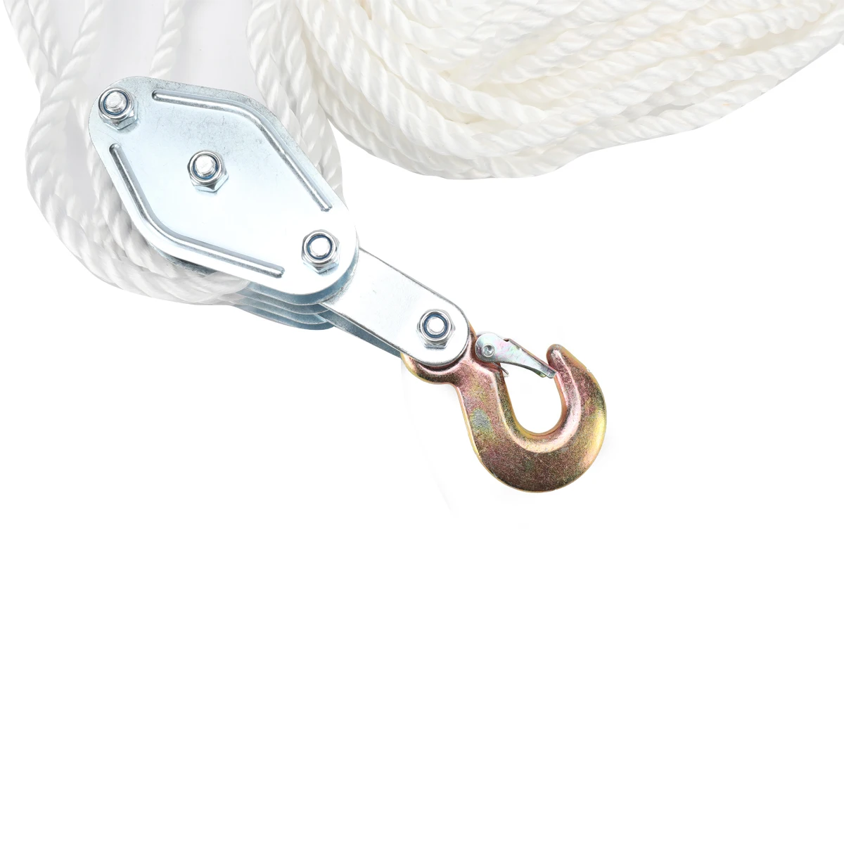Drehbarer Seilzugblock aus Zinklegierung mit Haken, Handkran, Hochleistungs-Polyethylen-Seilzug, manuelles Hebezeug – Detail 16