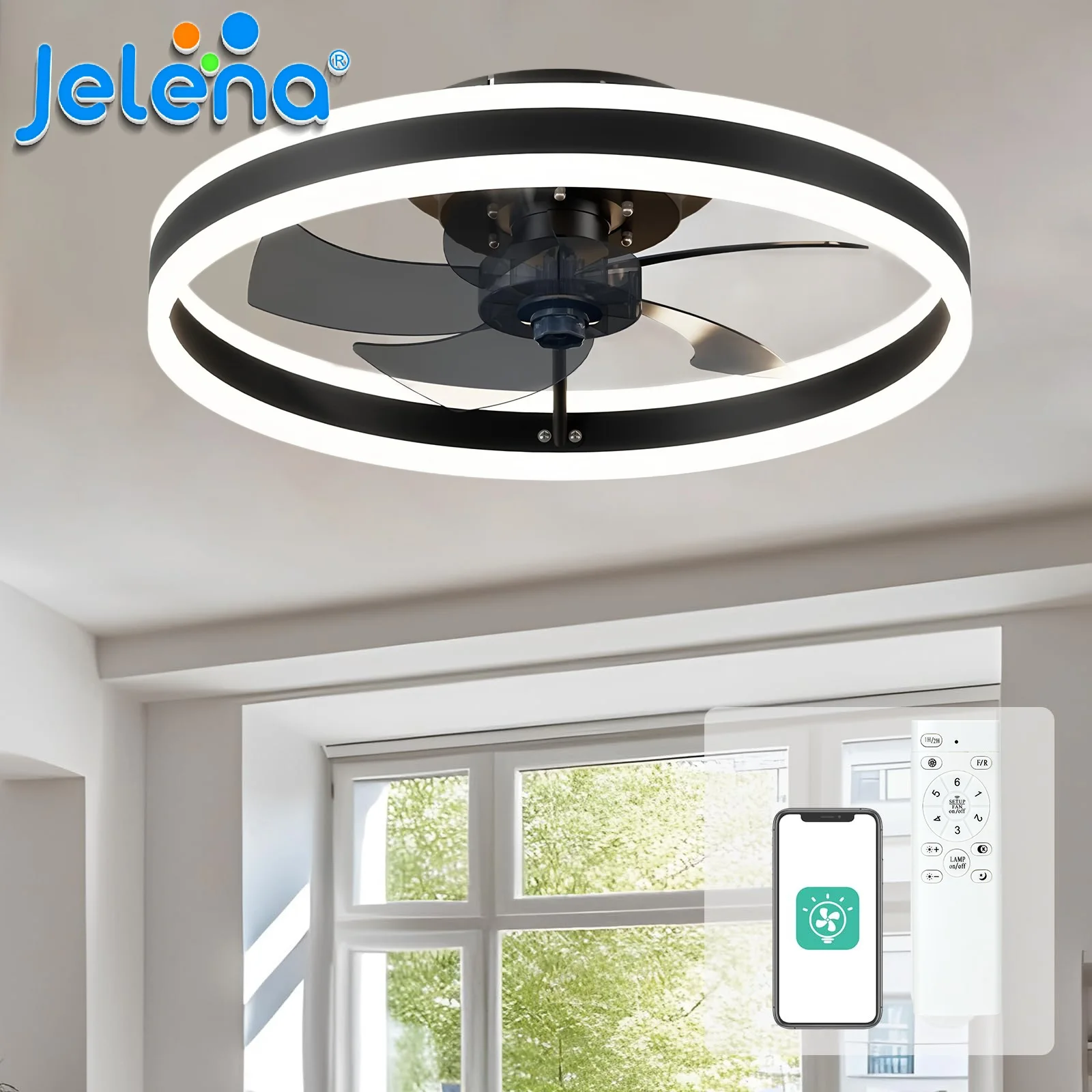 Wentylator sufitowy 50 cm z oświetleniem LED z Polski za $43.53 / ~164zł