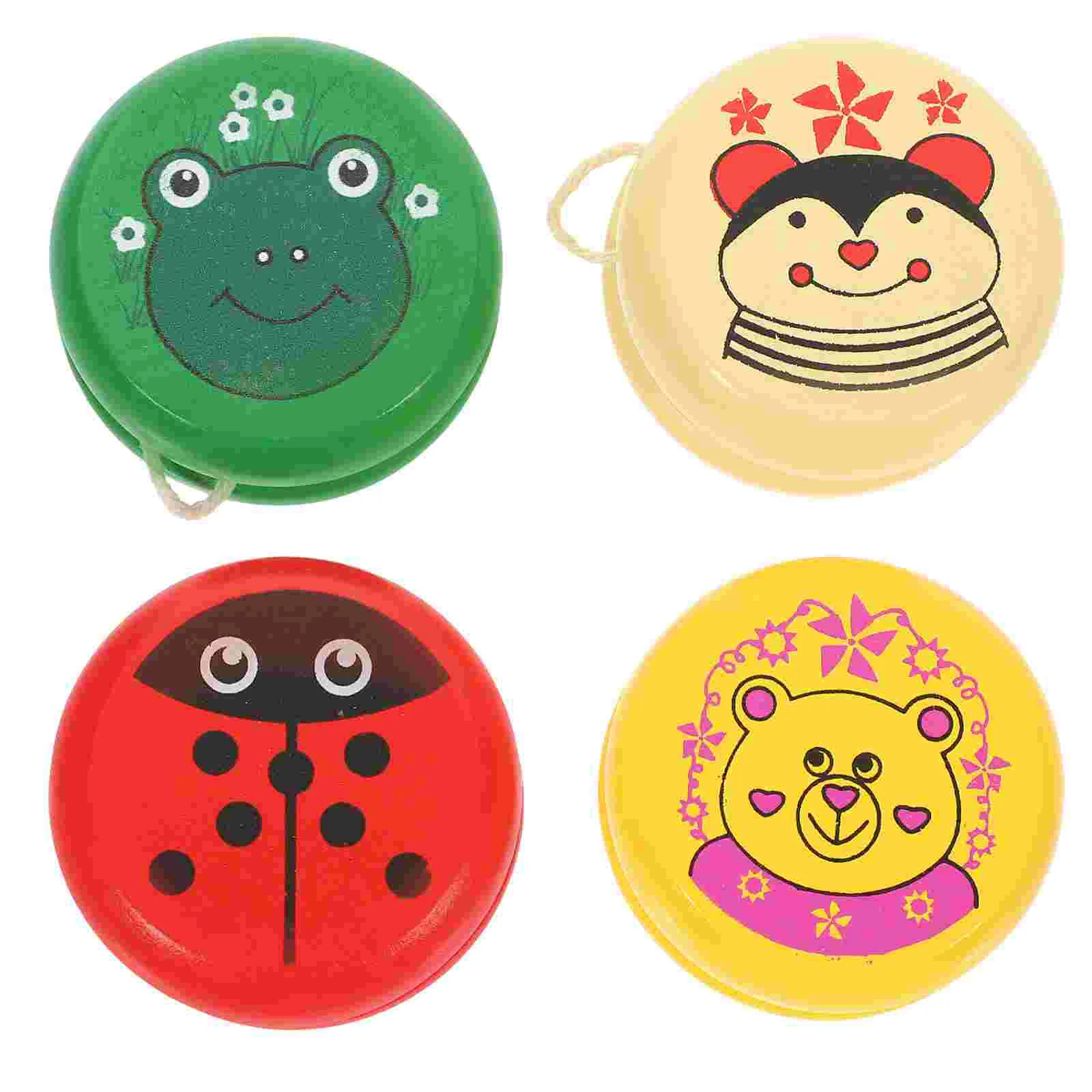 

4Pcs Adorable Children Yo-Yo Plaything Creative Animal Wooden Yo-Yo Toys Random Color/Style