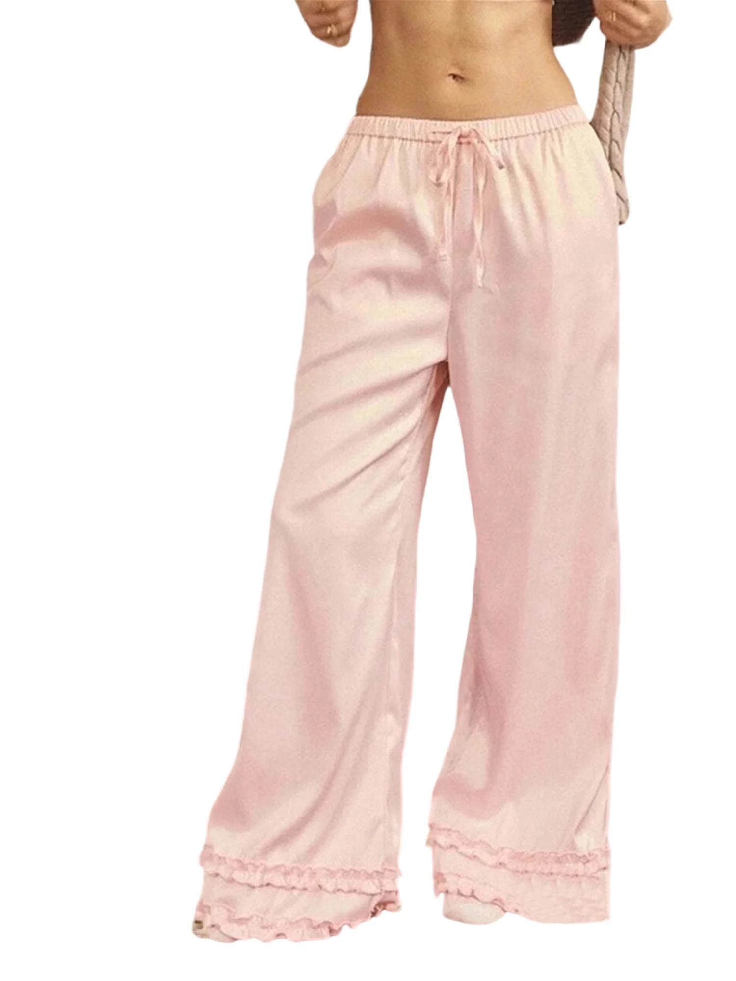 Women Comfy Wide Leg Lounge Pants with Ruffled Hem and Adjustable Drawstring Waistband for Casual Wear 8 S0fbddc9d05d640e897f534e1b6785f03m