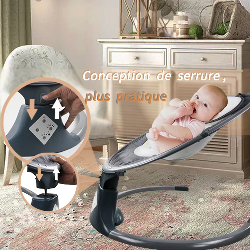 Silla Mecedora Eléctrica Musical para Bebé con Mosquitero integrado