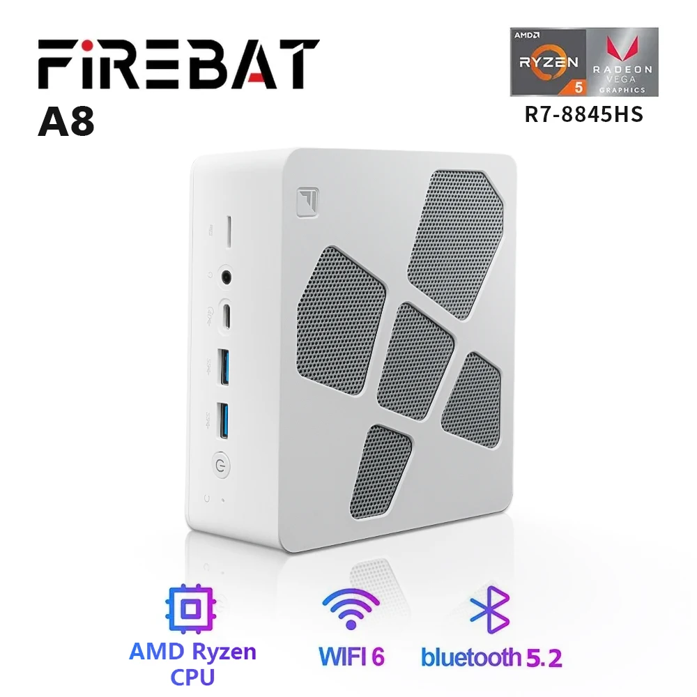 FIREBAT A8 Ryzen7 8845HS 16GB 512GB DDR5 WiFi6 BT5.2 USB4 AI