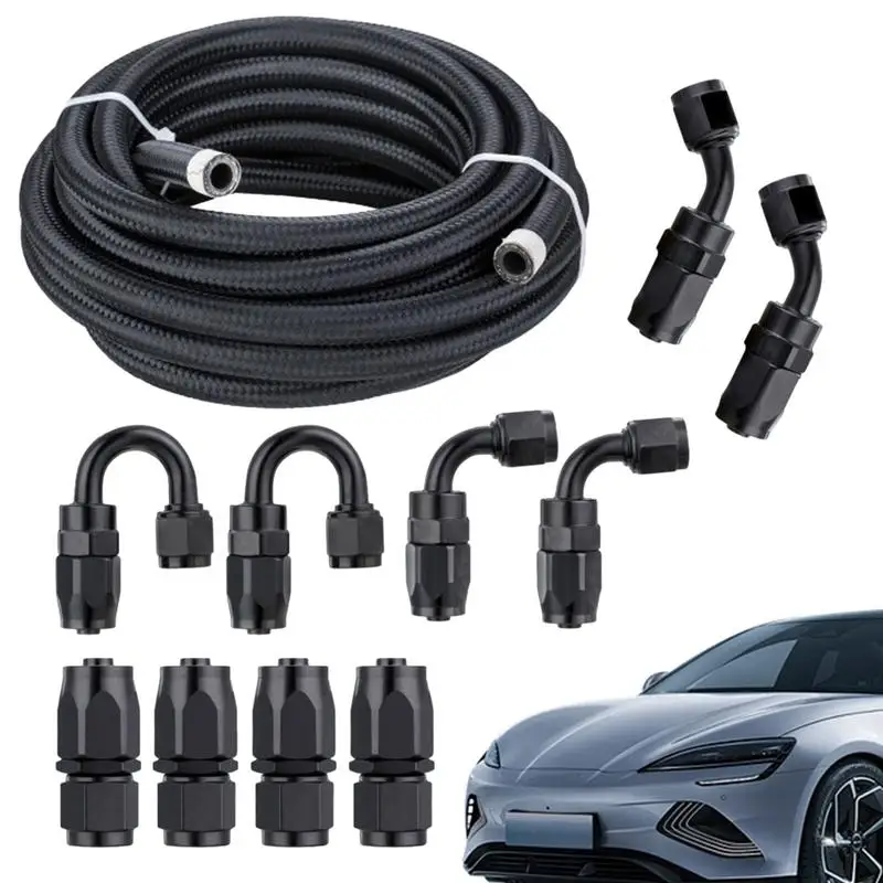 

Automotive Replacement Oil Hoses Stainless Steel Braided Oil Hose Repair Kit 10/12 Ft Hose With 10 Hose End Fittings High