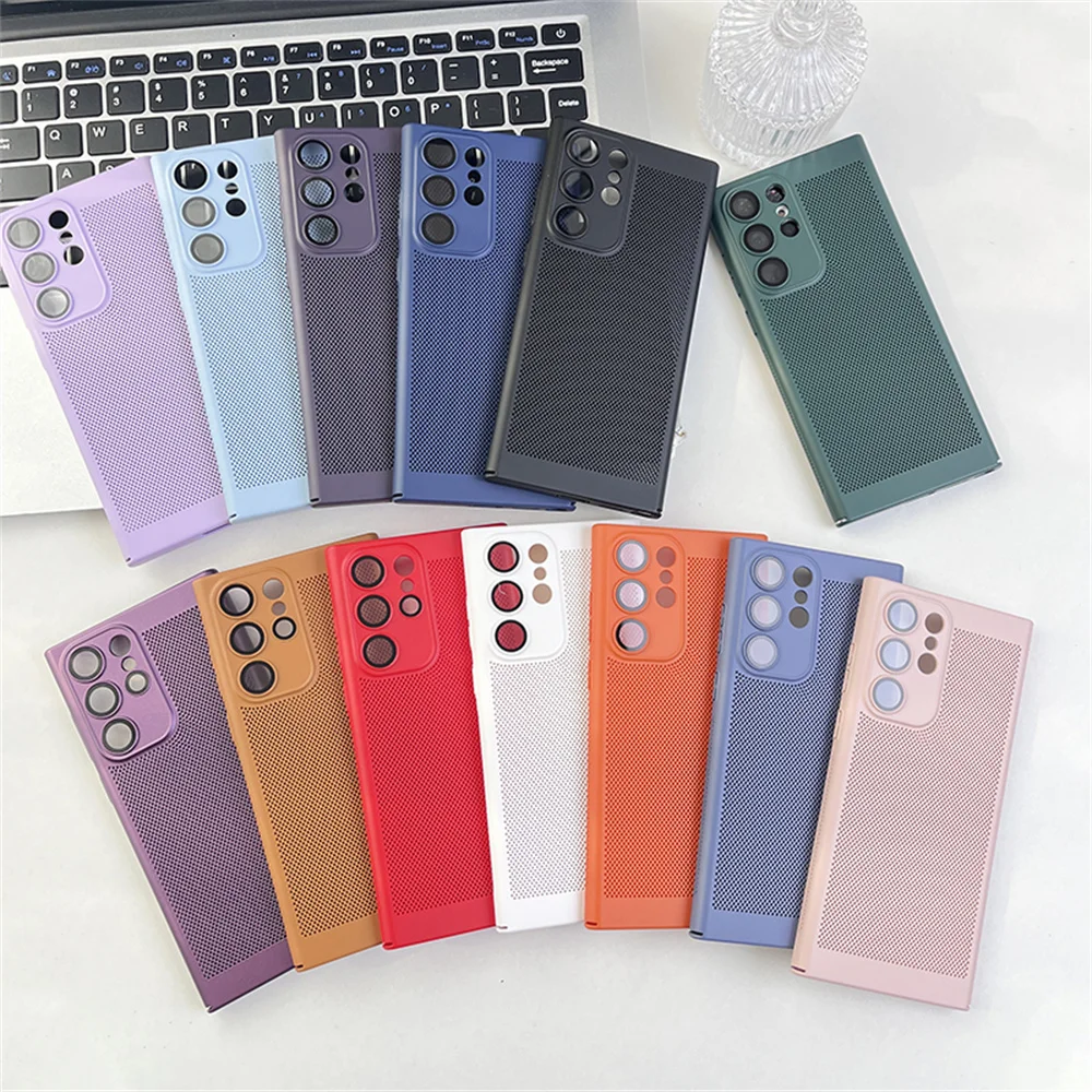 Enhanced Heat Dissipation Breathable Phone Case with Lens Protection and Solid Color