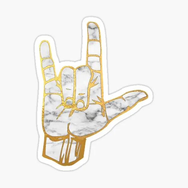 

Золотые Мраморные наклейки для автомобиля Ily Hand, 5 шт., наклейки для окна, гостиной, бампера, забавные домашние милые наклейки для детской комнаты, декор для багажа