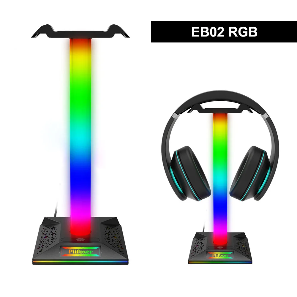  Soporte de auriculares para videojuegos, accesorios de PC –  Soporte de auriculares RGB con 2 cargadores USB, soporte para auriculares  LED genial, accesorios de juegos de PC regalo para niños, hombres 