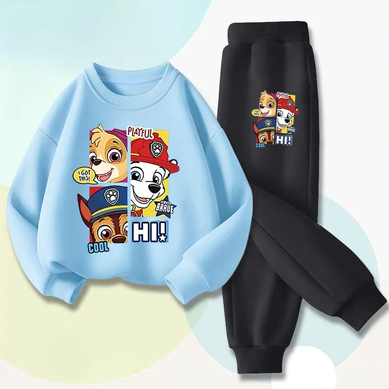 PAW Patrol Children's Casual Hoodies Sets Boys and Girls' Pullover Long Pant Two  Piece Suit Kids Breathable Sweatsuit 3