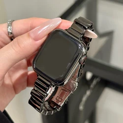 Elegant Metal Strap Bracelet for Women - Compatible with Apple Watch (Black)