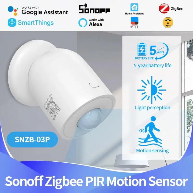 1~10PCS SONOFF SNZB-03P ZigBee PIR Motion Sensor Work With Zigbee Bridge Pro eWeLink Control Voice Control Via Alexa Google
