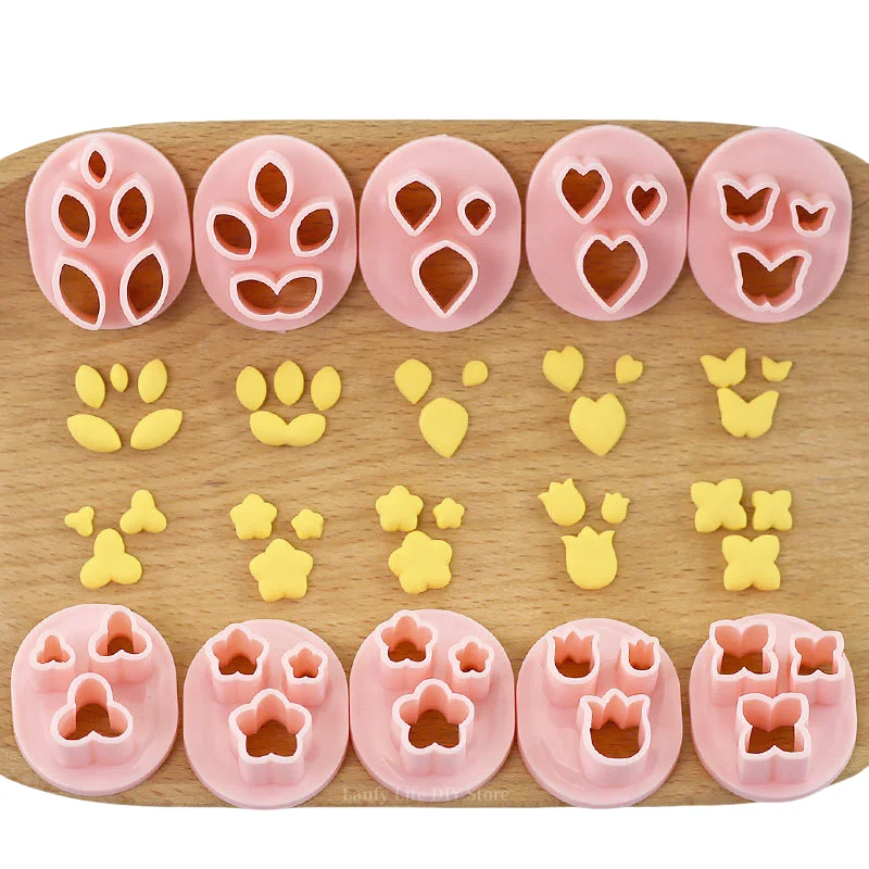 Flower Soft Clay Earring Molds Flower Combination Petals Leaves Polymer Clay Cutters Handmade Earrings Jewelry Making Tool 10pcs polymer clay tools clay sculpting tools clay craft tool silicone molds