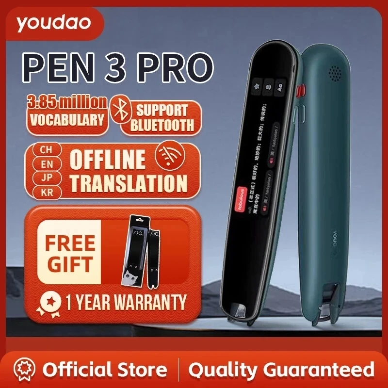 Youdao 언어 학습자를위한 번역 Pen3 Pro 스캐닝 사전 펜 다국어 영어 인터페이스 전자 통역
