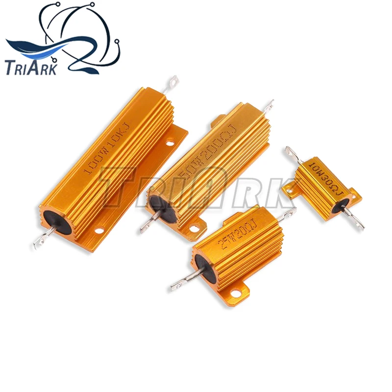 Wirewound Resistor RX24 5W 10W 25W Aluminum Power Metal Shell Case Wirewound Resistor 0.01 ~ 30K ohm