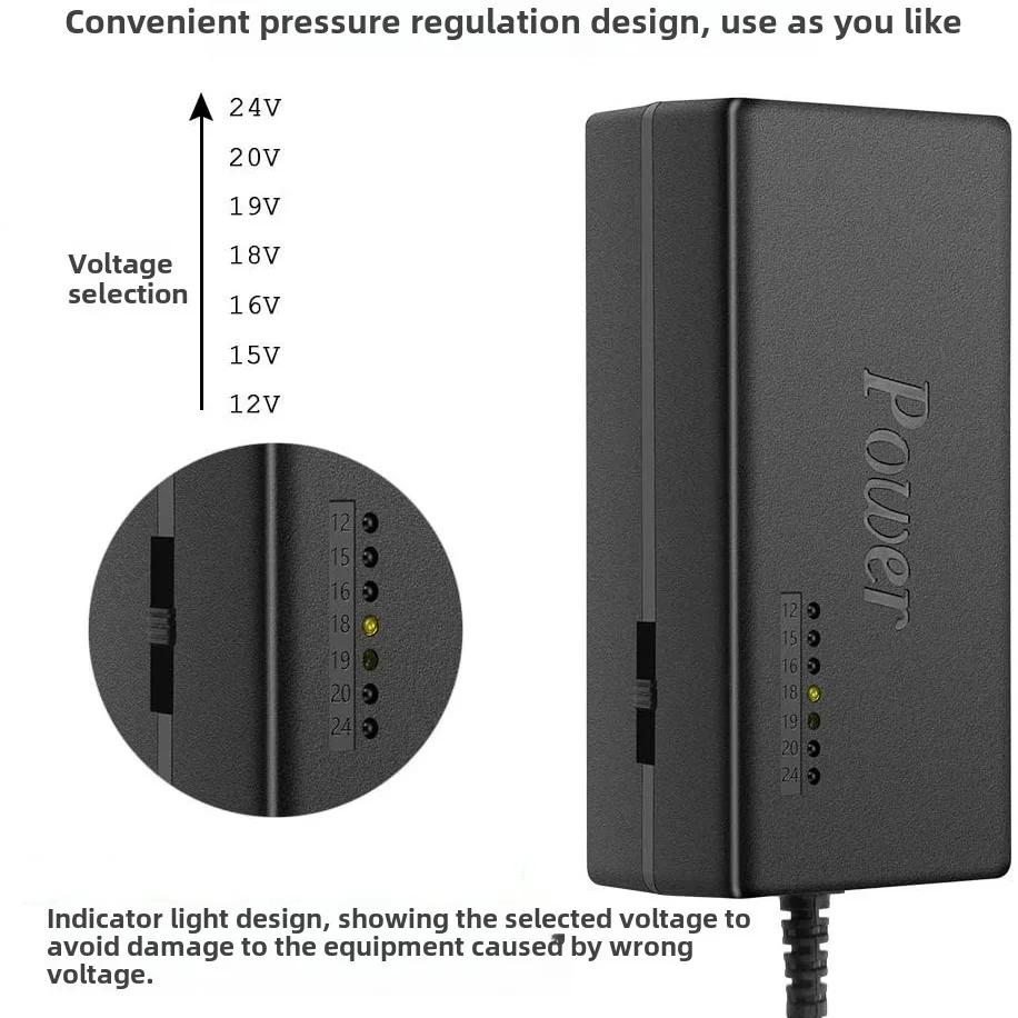 96W 범용 휴대용 AC 노트북 전원 어댑터 12V-24V 충전기 (델, 도시바, HP/아수스/에이서 호환, 미국/유럽 플러그)