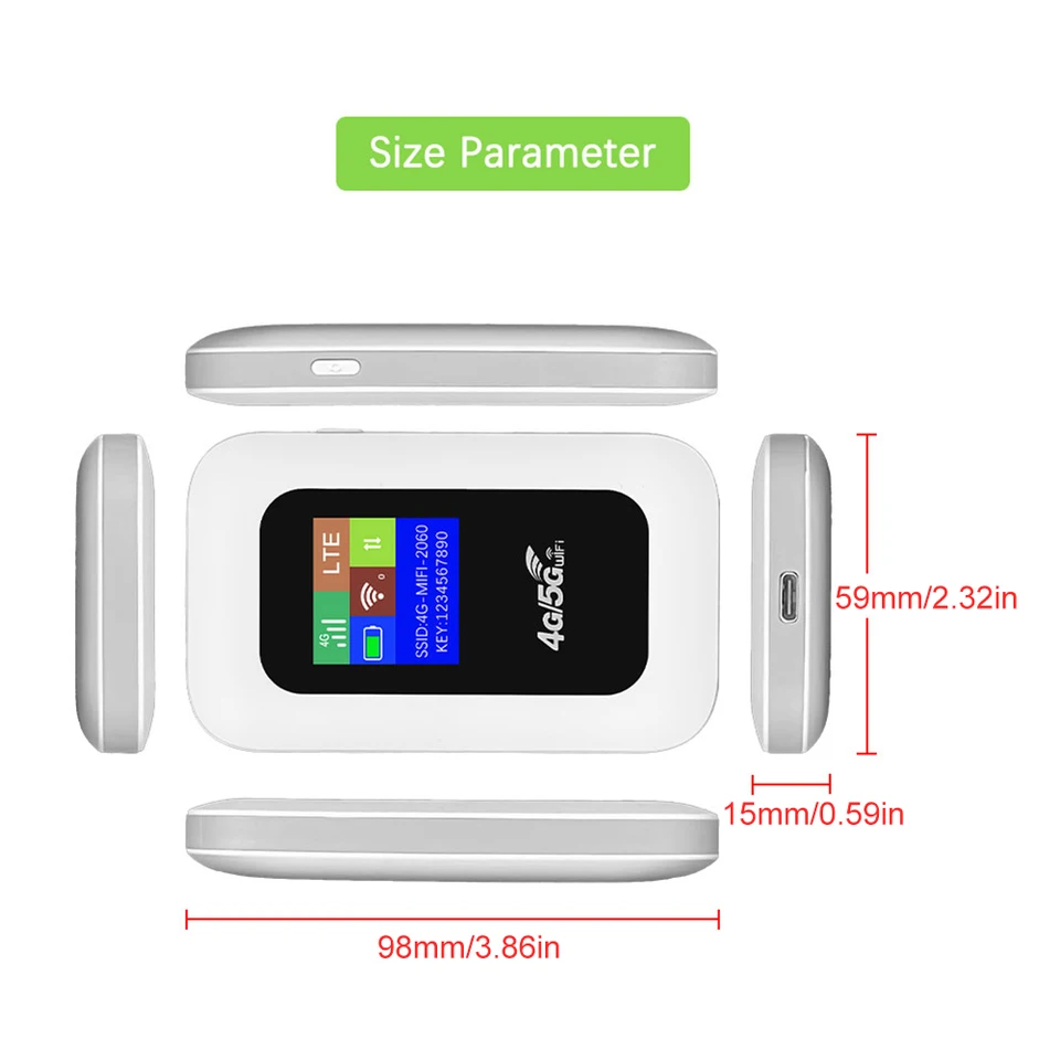 CCYLEZ Router Portatile 4G WiFi Con Batteria 3000mAh – Hotspot Mobile Con Slot SIM, Supporta 10 Utenti E Banda LTE Europea