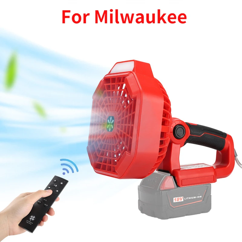 14.4-18V Portable Cordless Fan for Makita/Bosch/Dewalt/Milwaukee 18V Lithium Bat