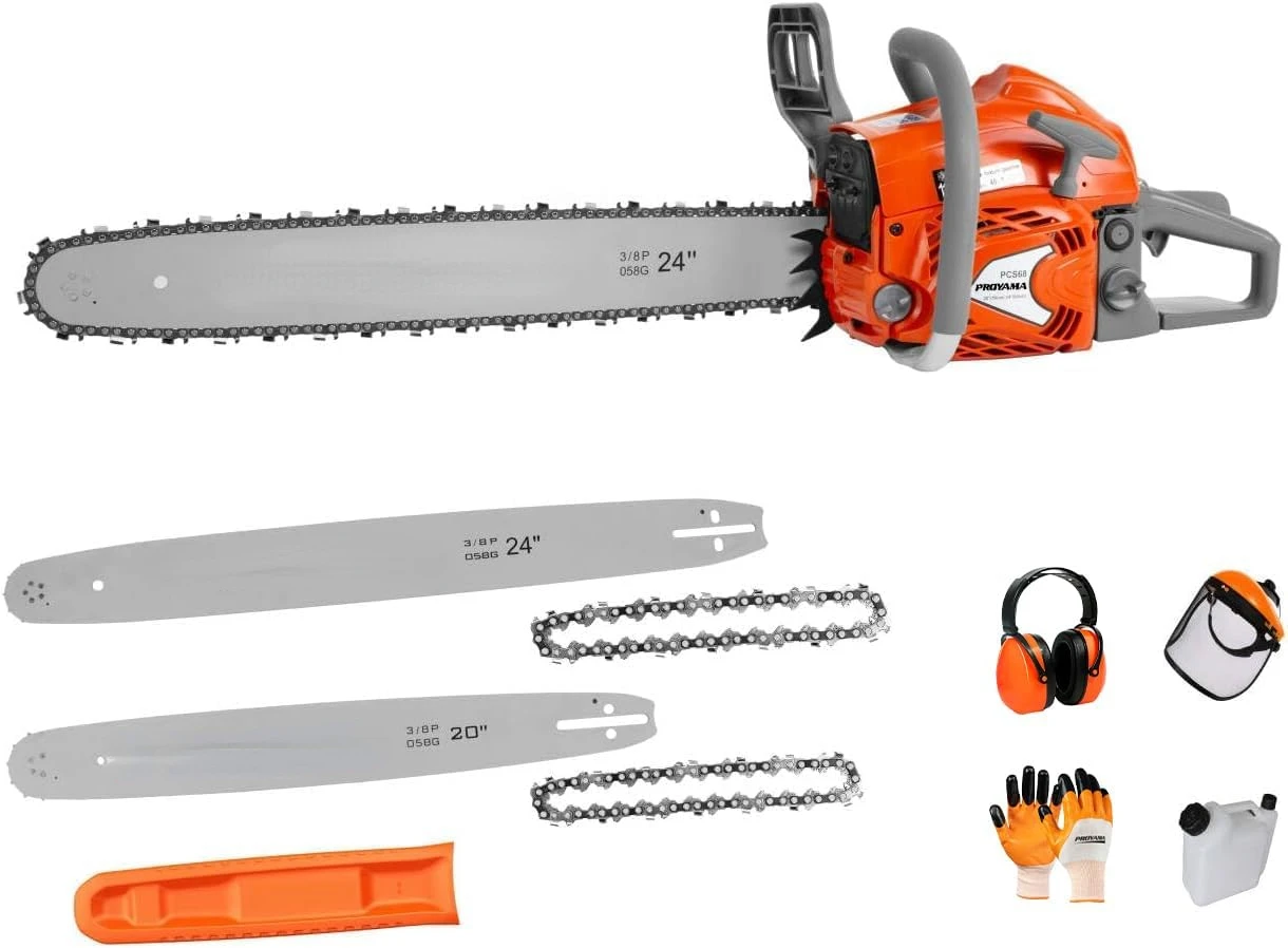 

Портативная бензопила с 2 циклами, 24 дюйма, 20 дюймов