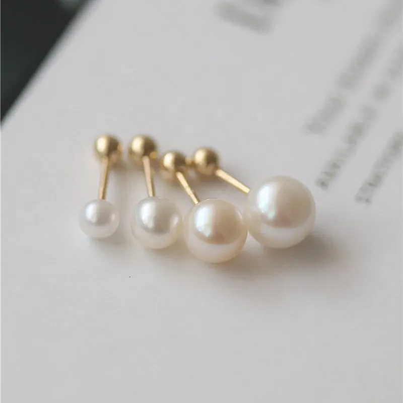 Silver Stud Earrings Silver Earrings Pearl Earrings Womens Earrings 925 Sterling Silver Delicate Shell Pearls Mini Stud Earrings for Women Korean Sweet Temperament Jewelry Accessories