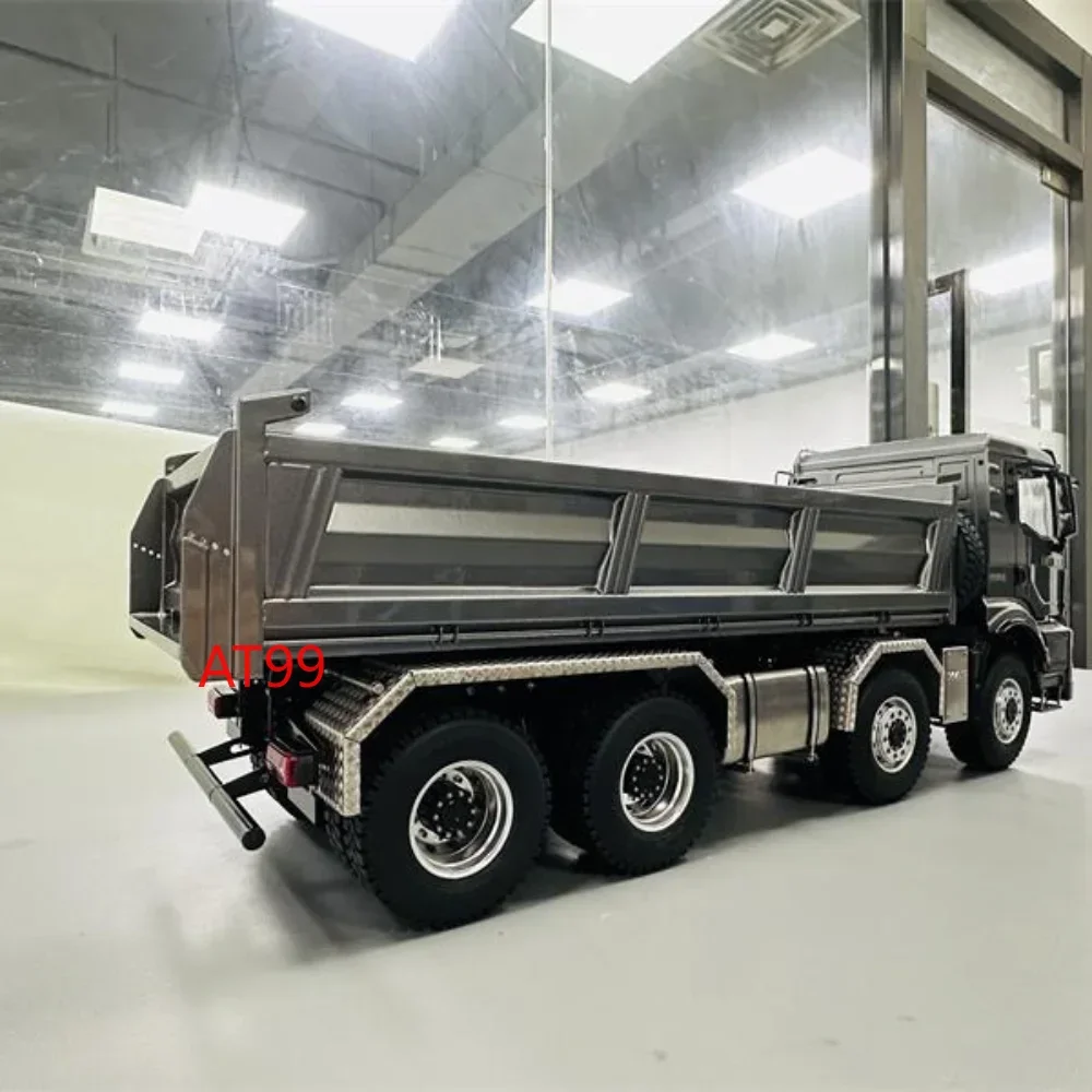 RC Truck 1/14 8x8 RC Hydraulic Dump Truck RTR Metal Cab Radio Control with Light Sound System Remote Control Car Model Boy Toy 3