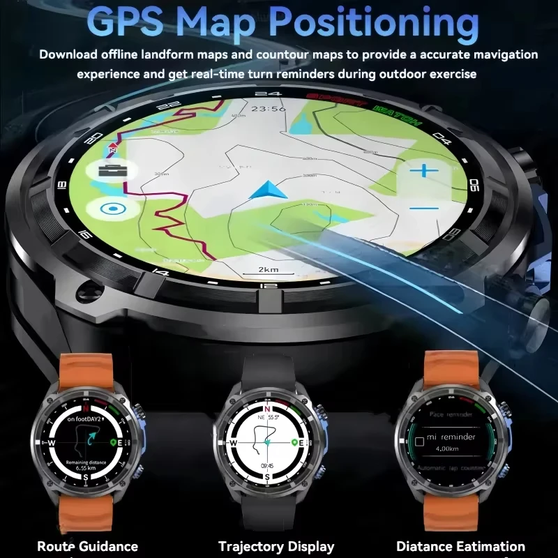 LIGE New GPS Smart Watch Offline Maps 4GB Memory Video Player 860mAh Military Sports Smartwatch Men Swim Waterproof Smartwatches