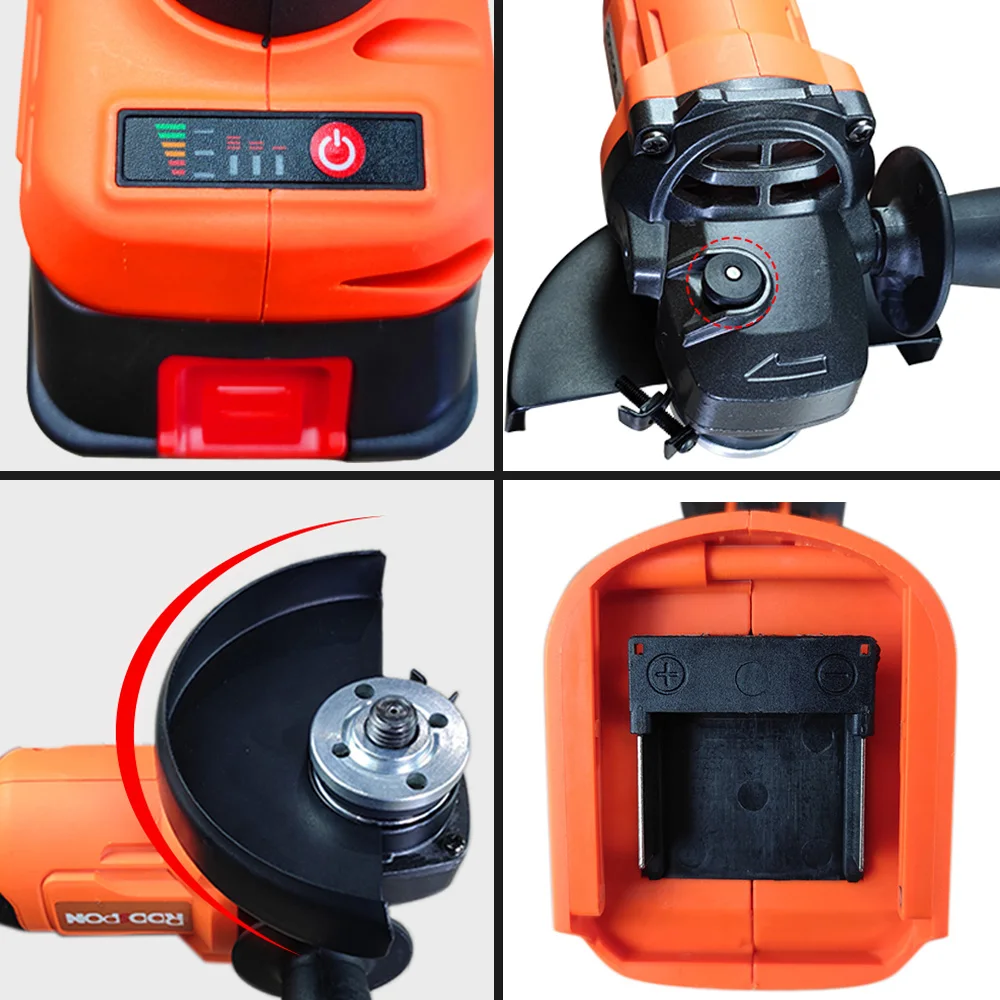 RDDSPON Cordless Brushless Electric Angle Grinder 125MM 3 Gears Cutting Machine Power Tool For Makita 18V Lithium-Ion Battery 5