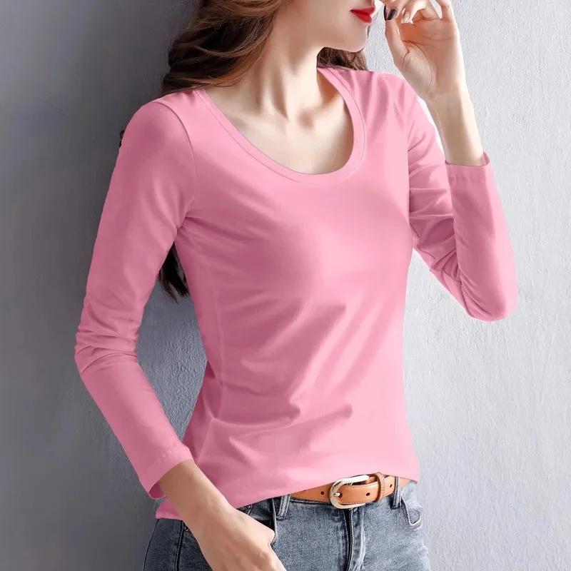 Pink round neck long sleeve