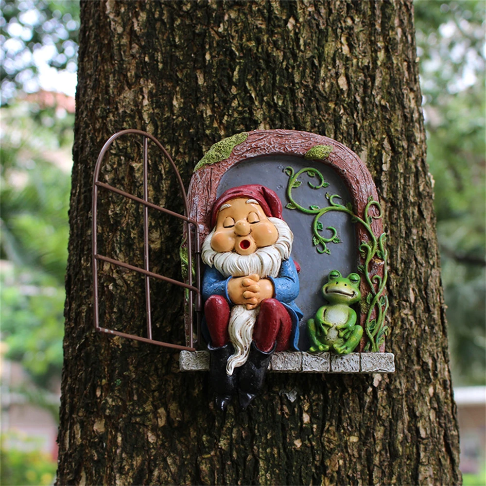 

New Garden Sleeping Dwarf Resin Sculpture Figurine Statue Home Garden Decoration Ornaments Decor Handmade Craft Modern Art
