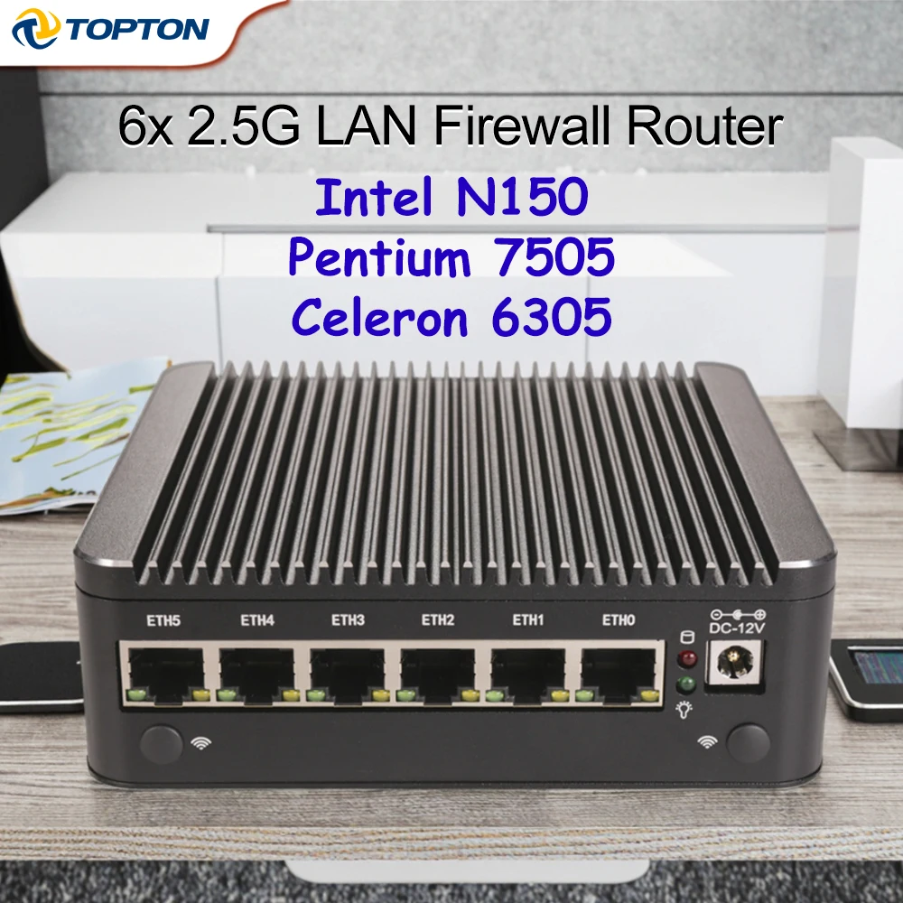 6 LAN Intel N150 ファイアウォール アプライアンス ミニ PC