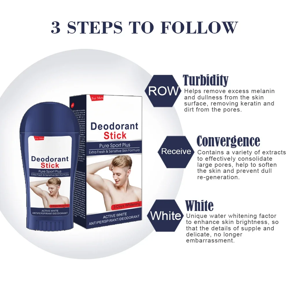 50ML Deodorant for Men Deodorant Stick Antiperspirant Stick Fragrance Sweat Underarm Removal Spirits Tool CC