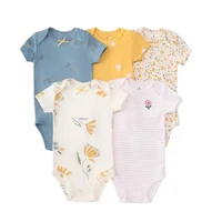5Pcs/Lot Baby Summer Bodysuits Clothes Fashion Cotton Short Sleeves Newborn Baby Girl Boy Clothing Cute Jumpsuit Infant Outfits 3