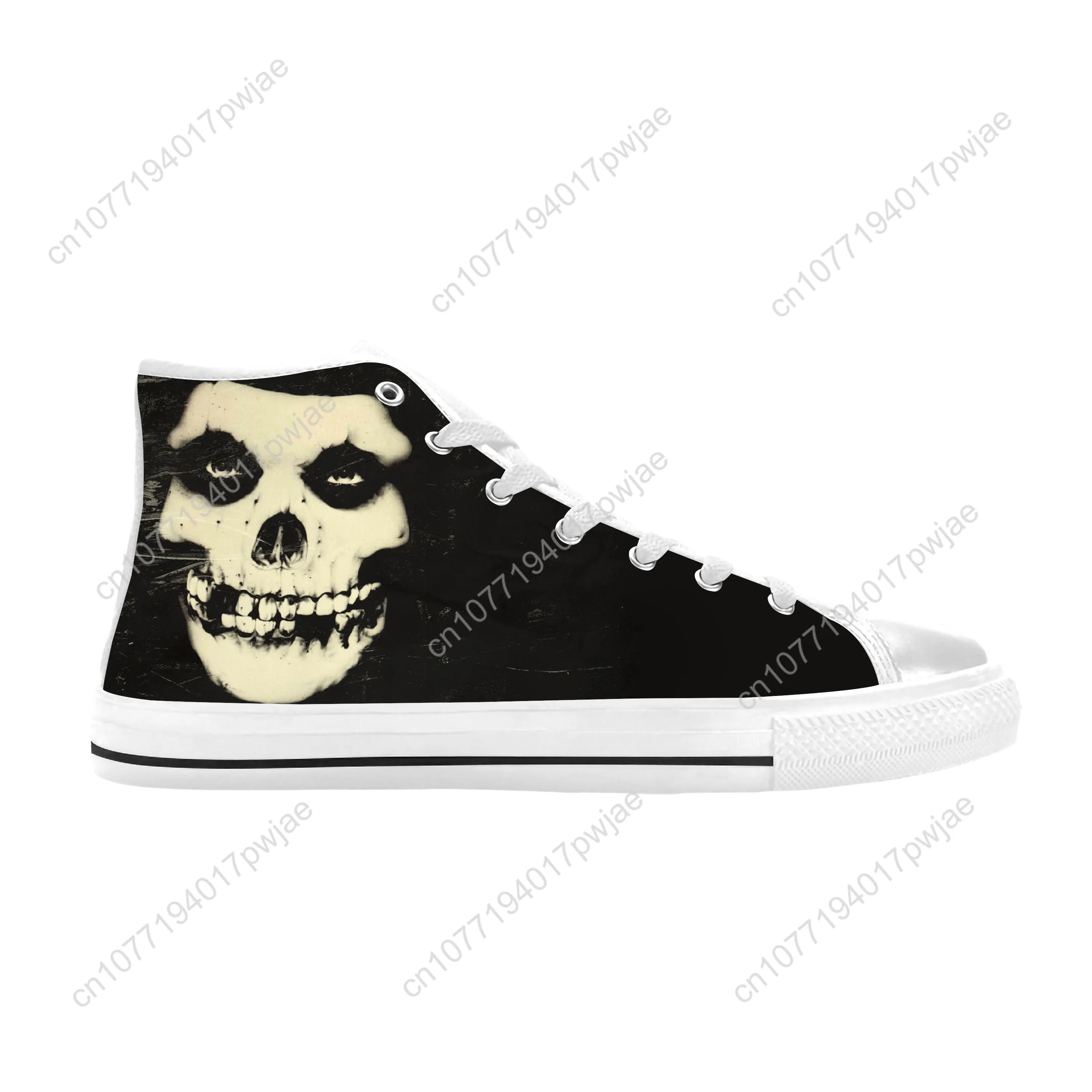 Hot Misfits Skull Skeleton Horror Rock Band Music Casual Cloth Shoes High Top Comfortable Breathable 3D Print Men Women Sneakers