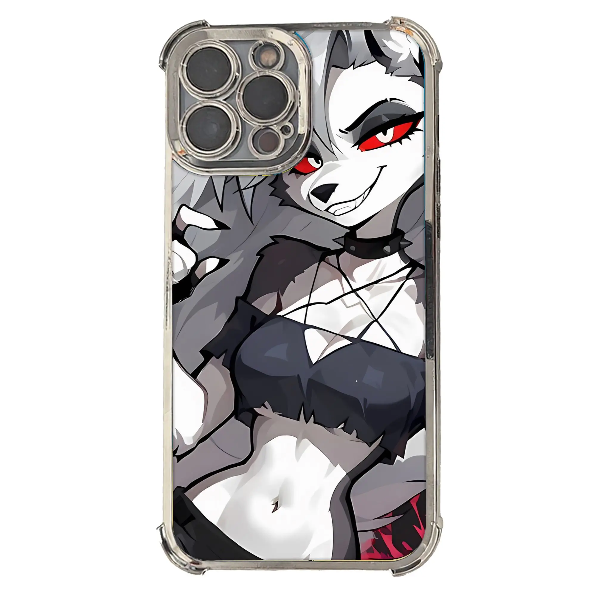 Loona Fan Goth Wolf Girl Neon Aesthetic Phone Case - Electroplated Finish