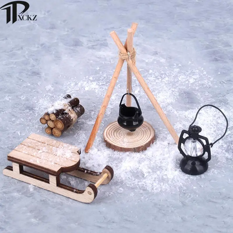 

Набор для кукольного домика в масштабе 1:12, набор для кукольного домика, Рождественское украшение для саней, кукольный домик, аксессуары для снежной сцены