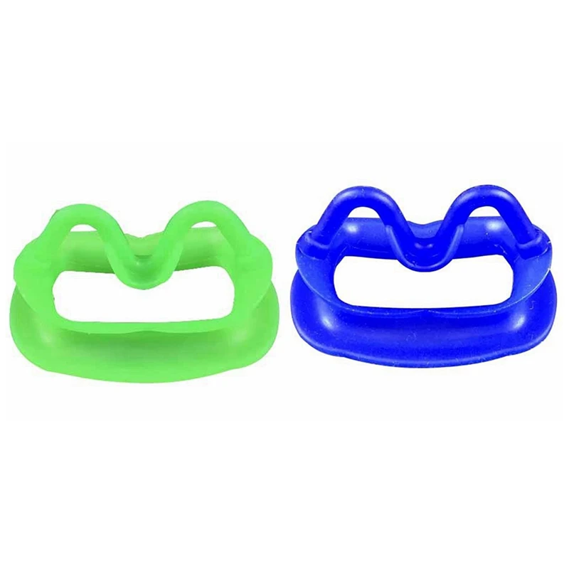 

2 Retractor Soft Silicon Intraoral Lip Cheek Retractor Mouth Opener Cheek Expand Orthodontic Green & Blue