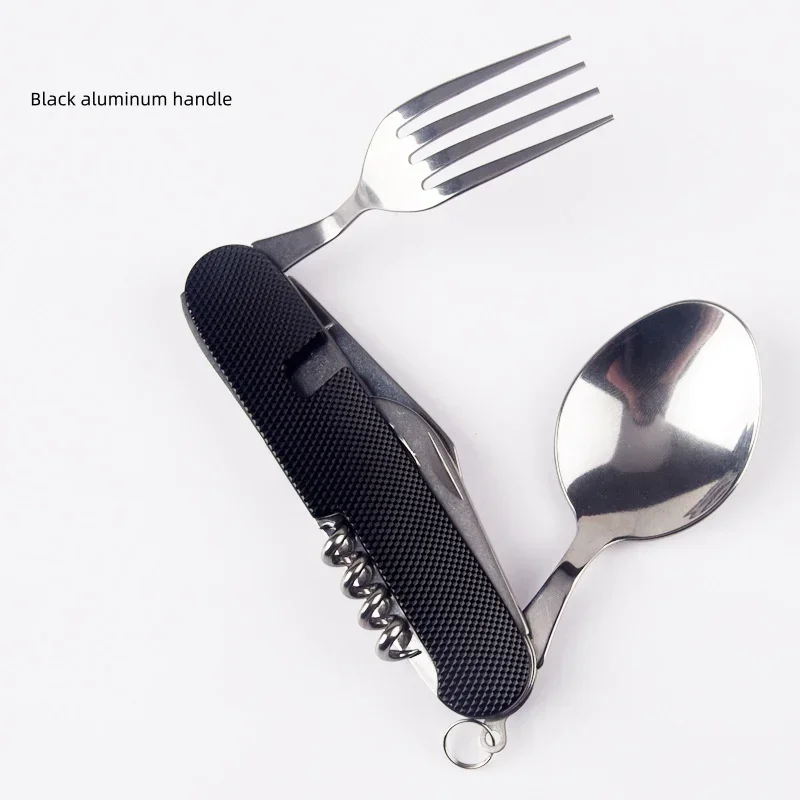 Foldable Camping Utensil Set – Multi-Functional Knife, Fork & Spoon 6