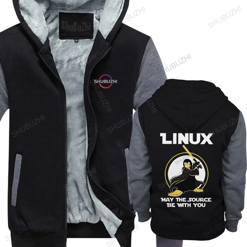 

Linux May The Source Be With You winter hoody Men Penguin Programmer Developer Programming Coding Nerd Coder thick hoodies