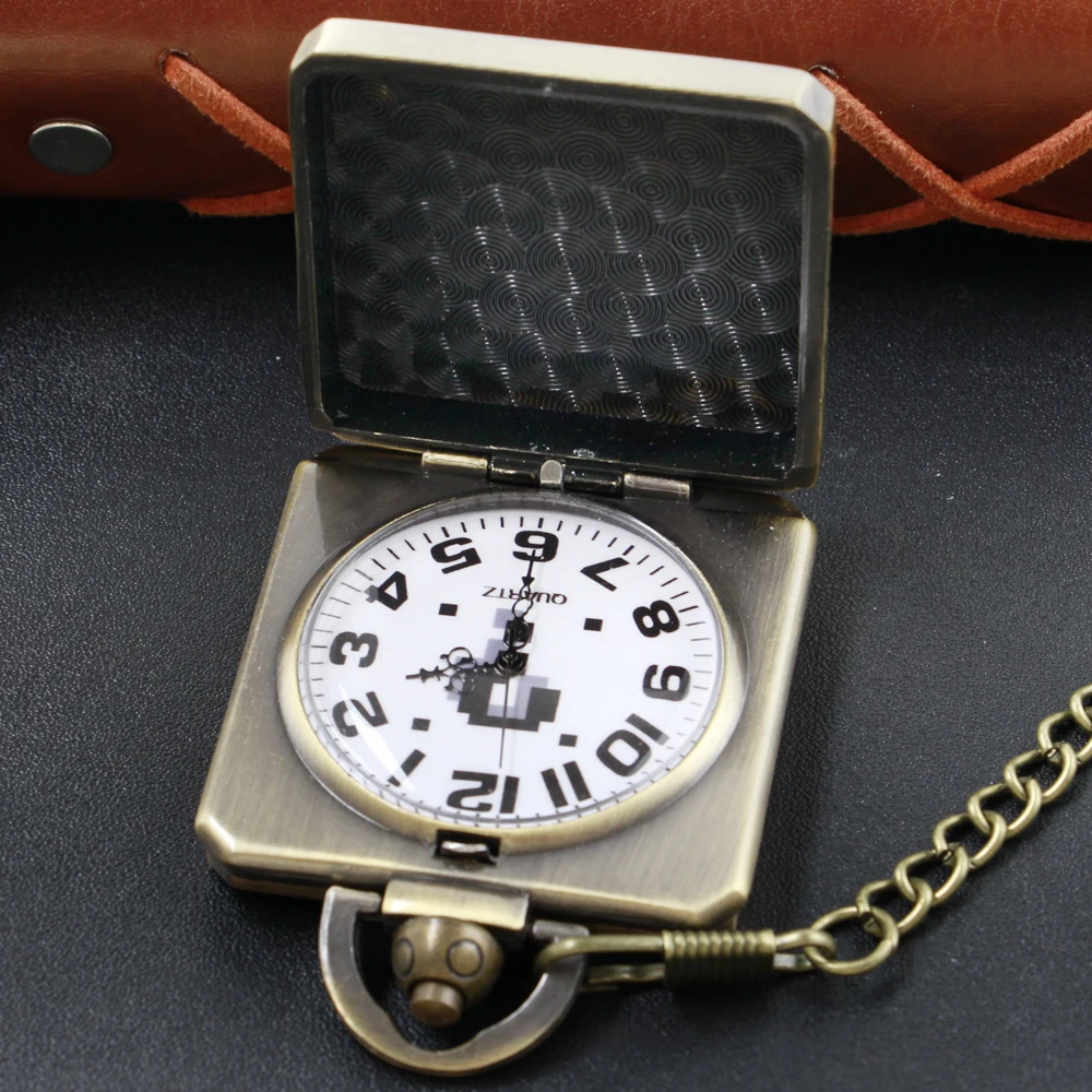 Bronze Paradise Game Quartz Pocket Watch Chain Men and Women Vintage Charm Steampunk Pendant Necklace Clock Cf1168