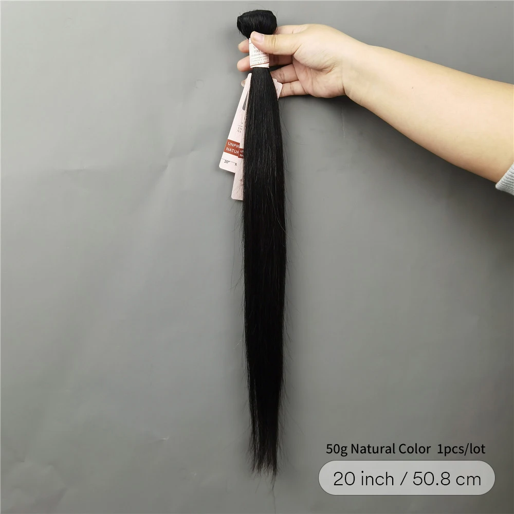 Brazilian Straight Human Hair Bundles Natural Human Hair Extensions 26 28 30 Inch 1/3/4 Pieces 50g For Women