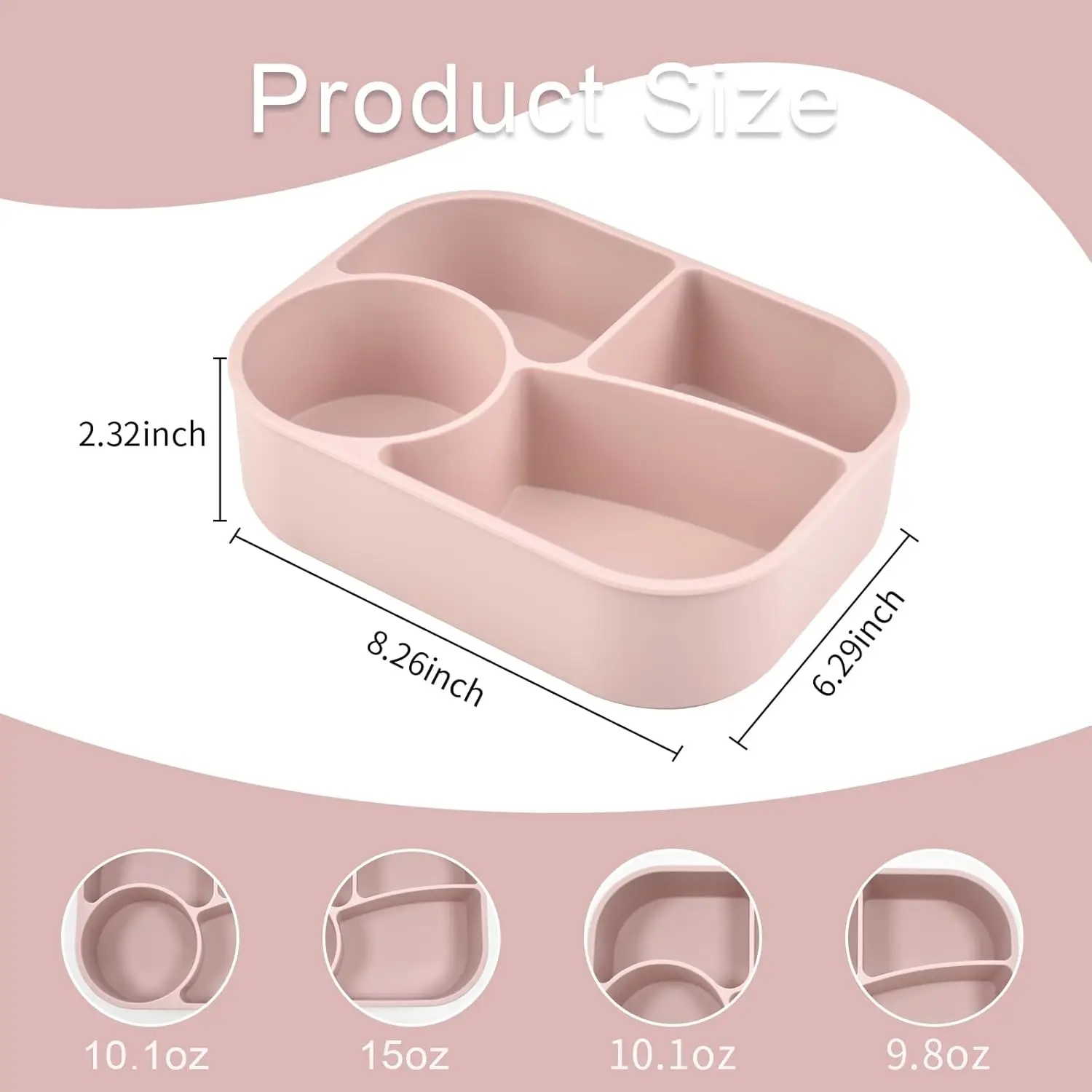 Silicone Food Storage Containers Reusable Silicone Bento Lunch Box Containers with Lids Microwave Dishwasher Safe BPA-Free Boxs