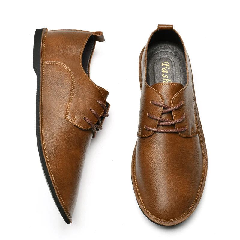 Spring Retro Oxford Shoes Adult Formal Business Leather Loafers Pointed Casual Shoes British Style Comfortable Lace Up Shoes 47 2