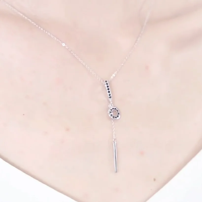BLACK AWN 2025 New Silver Color Slide Necklace Women Jewelry Classic Round Necklaces&Pendants K073 pendant necklace,silver necklace
