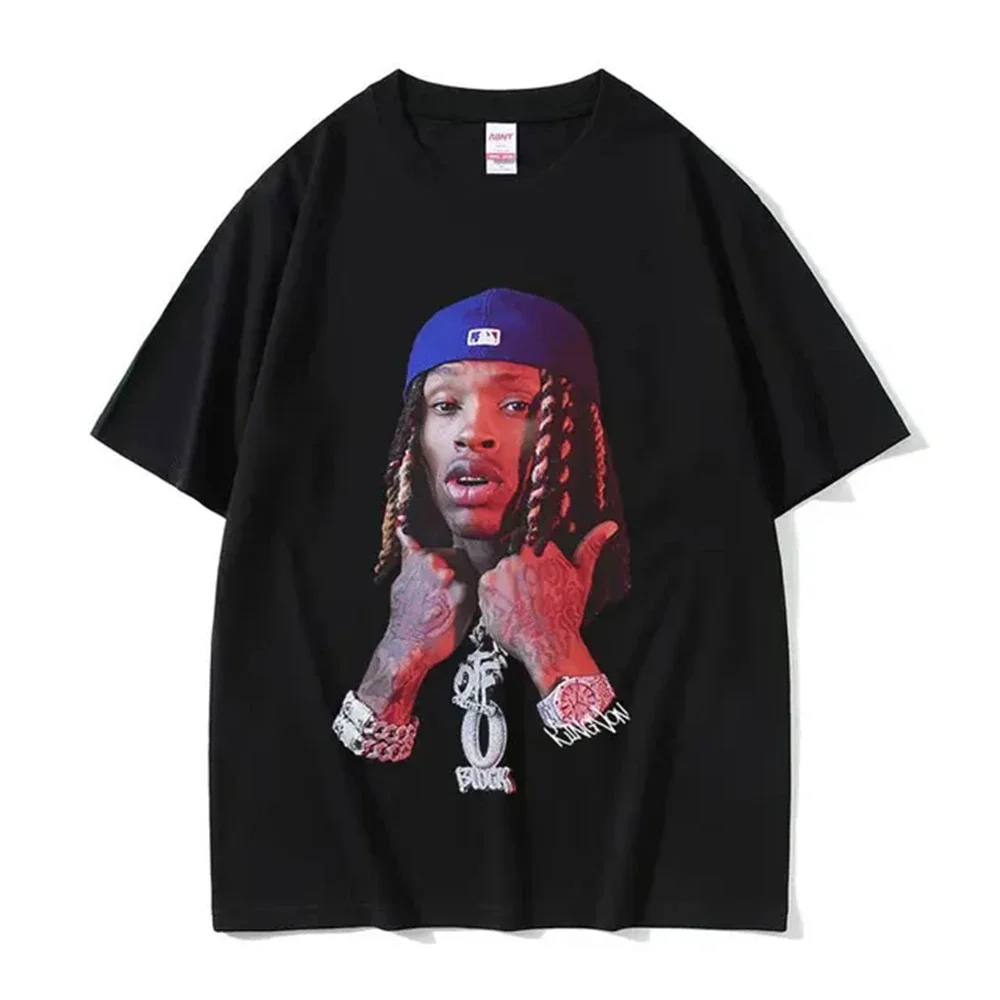 Rapper K-King Von Graphic T Shirt Men's Hip Hop Gothic Fashion