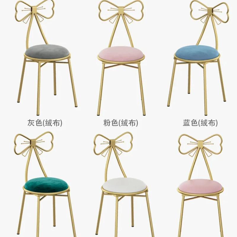 

Nordic Dressing Stool Butterfly Chair Living Room Dining Chair Bedroom Bathroom Backrest Makeup Chair Iron Art Cafe Bar Chairs