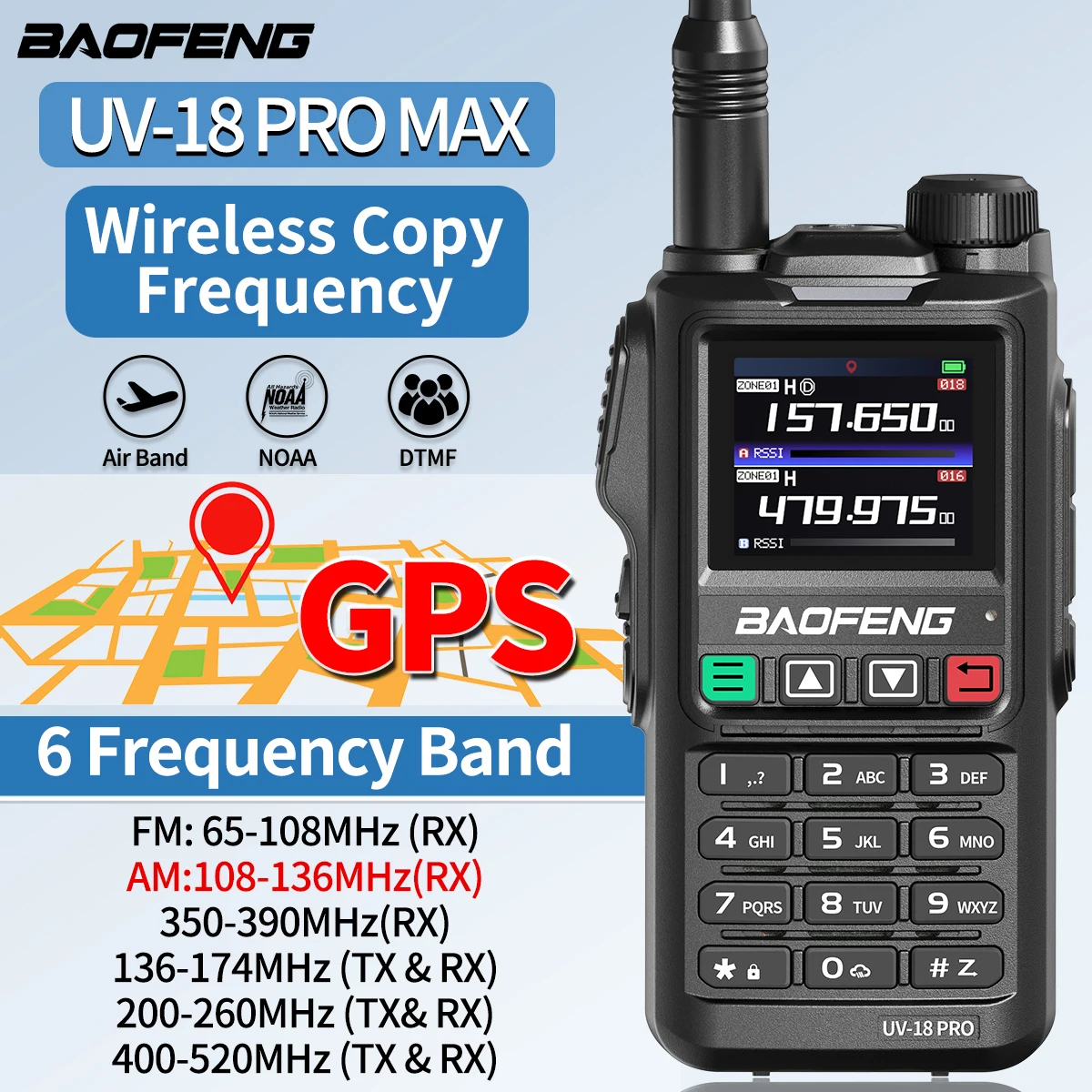 Рация Baofeng UV18 Pro Max с GPS