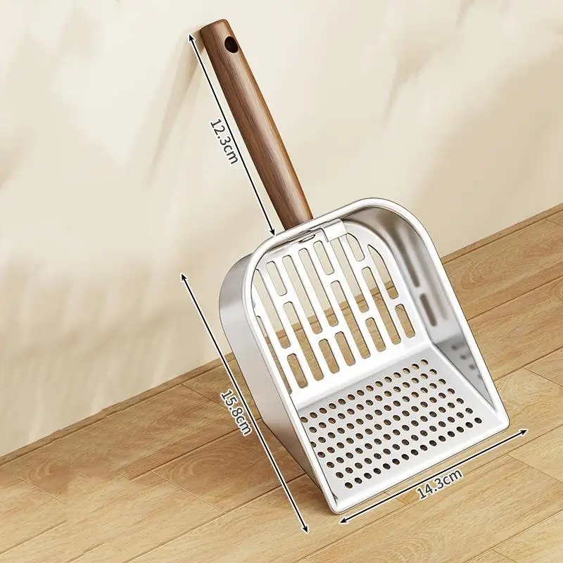 مجرفة فضلات القطط بمقبض خشبي طويل | متجر الجيل الأ...