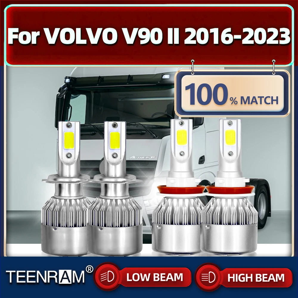 

Canbus LED Headlight Bulbs High Low Beam 6000K White Truck Light 12V For VOLVO V90 II 2016 2017 2018 2019 2020 2021 2022 2023