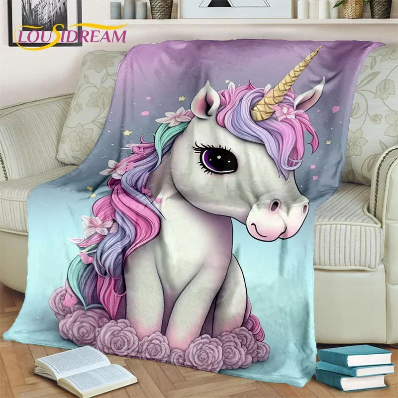 3D Cartoon Cute Unicorn Girl Birthday Gift Blanket,Soft Throw Blanket for Home Bedroom Bed Sofa Picnic Travel Cover Blanket Kids 6
