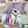 3D Cartoon Cute Unicorn Girl Birthday Gift Blanket,Soft Throw Blanket for Home Bedroom Bed Sofa Picnic Travel Cover Blanket Kids 6