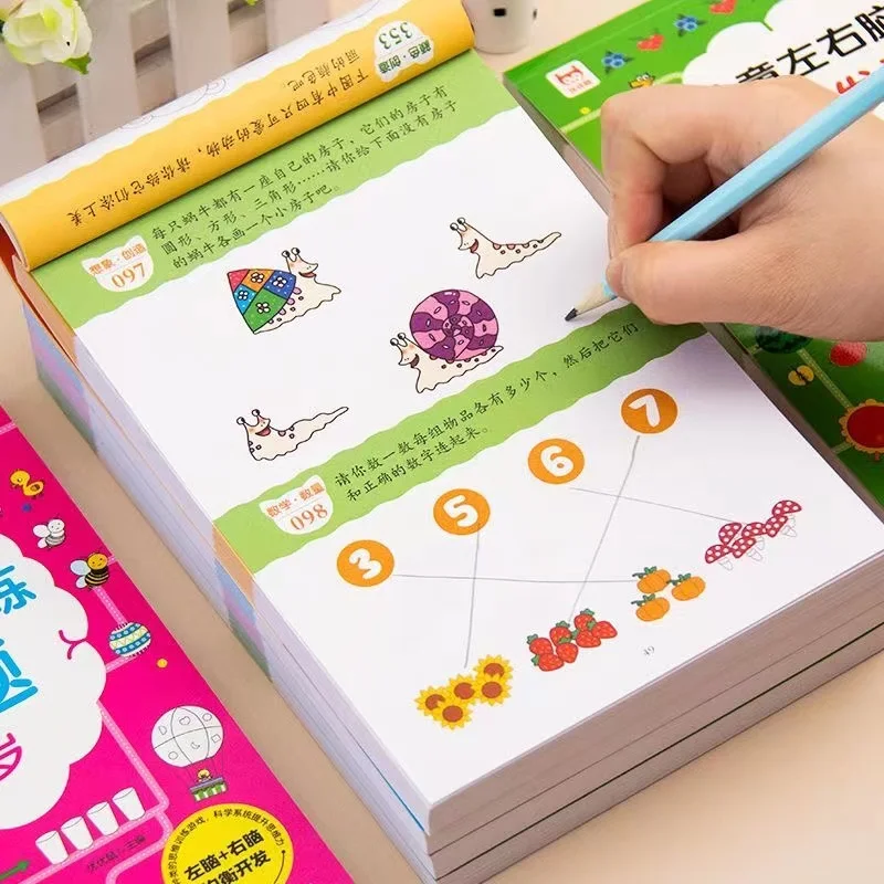 2-6years old childern study puzzle book addition and subtraction exercise thinking training early education puzzle picture book 4