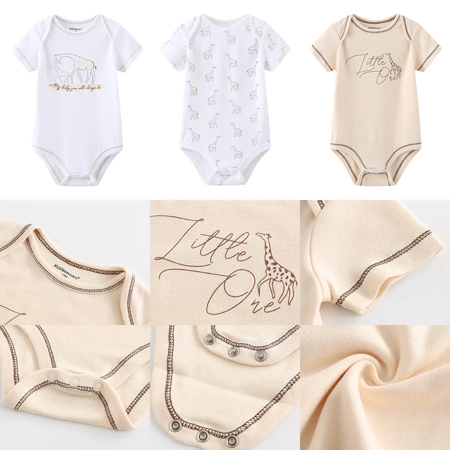 3Pcs Autumn Short Sleeve Baby Romper Cotton overalls Newborn baby clothes 3Pcs/sets boys girls jumpsuit clothing  roupas de bebe 6